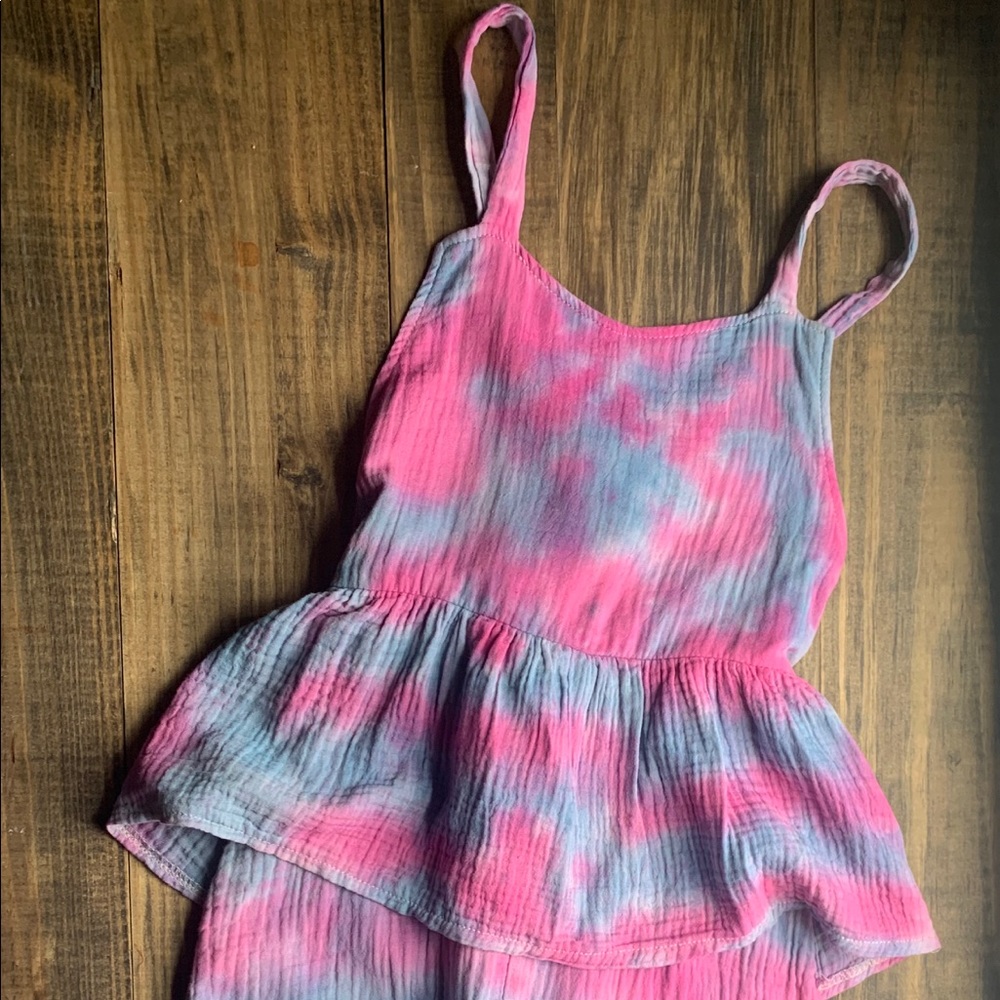 Tye Dye Backless Ruffle Romper